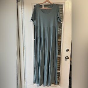 Super Cute Blue Tiered Maxi Dress